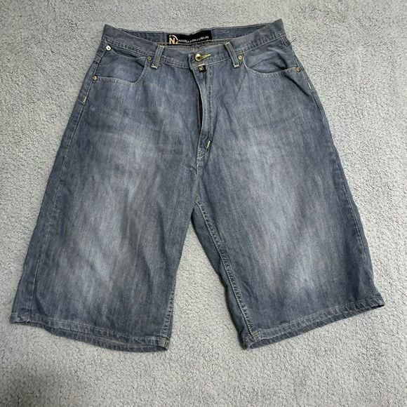 Nautica Other - Vintage 90s Nautica Jean Shorts Men's 32 Blue Denim Carpenter Baggy